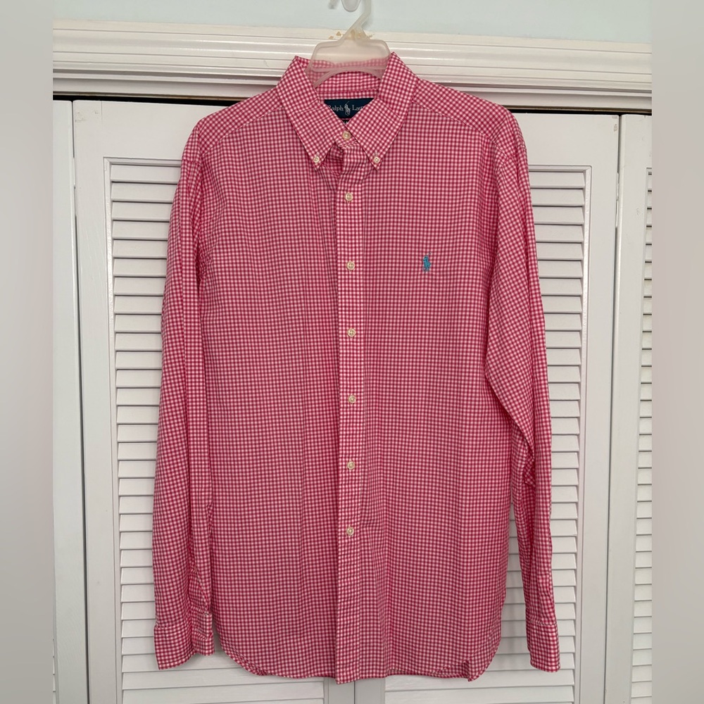 Ralph Lauren Pink Checkered Men's Shirt